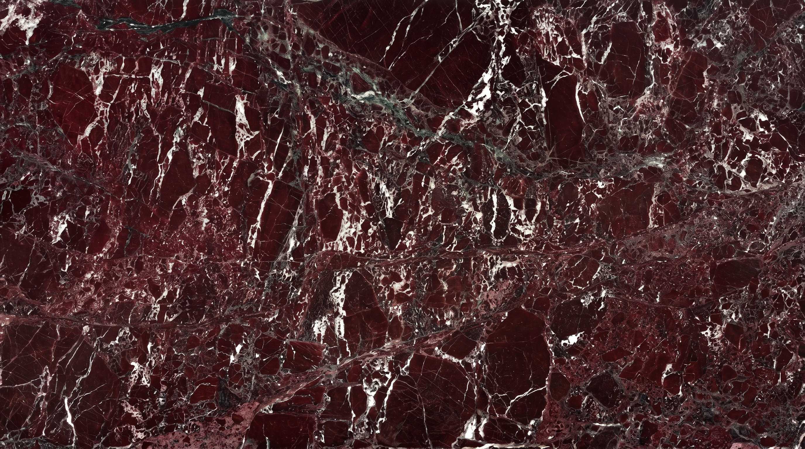 Premium Rosso Levanto Imported Marble featuring passionate cherry and burgundy tones intertwined with striking white veins. High-quality polished slab supplied wholesale in Kishangarh.