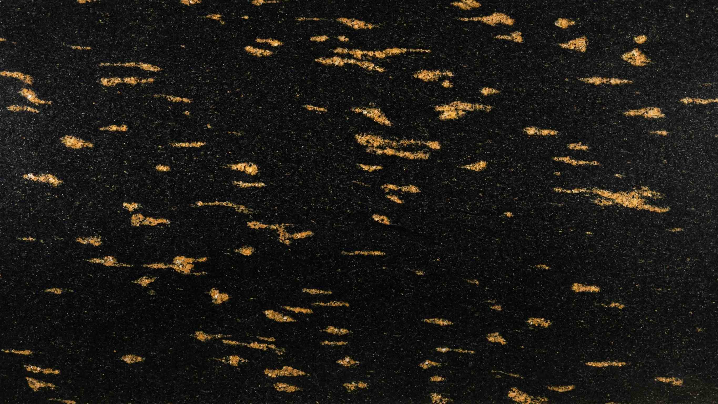 Premium Fish Gold Indian Granite featuring rich, warm liquid gold currents weaving through a dark matrix. High-quality polished slab supplied wholesale in Kishangarh.